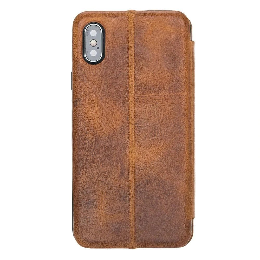 Apple iPhone X Series Genuine Leather Slim Fit Book Wallet Case