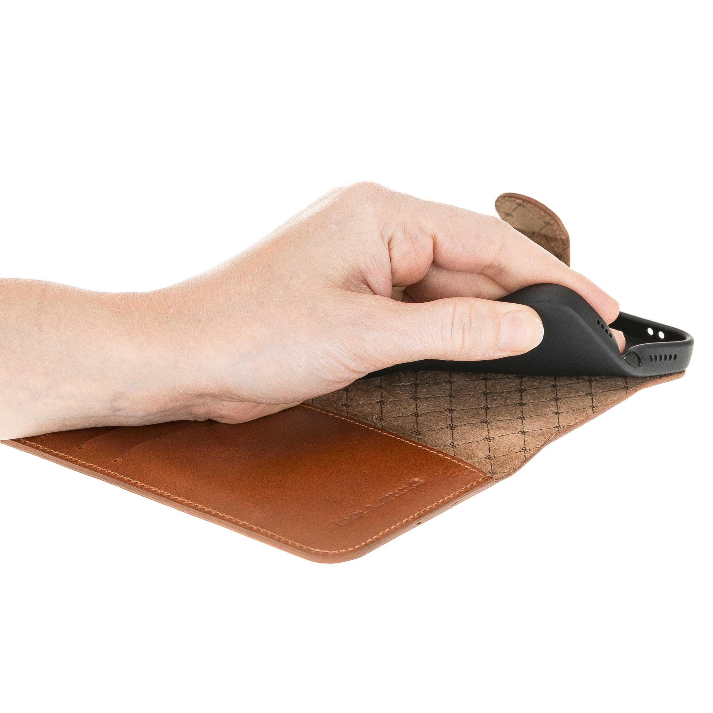 Apple iPhone 12 Series Genuine Leather Non Detachable Wallet Cases