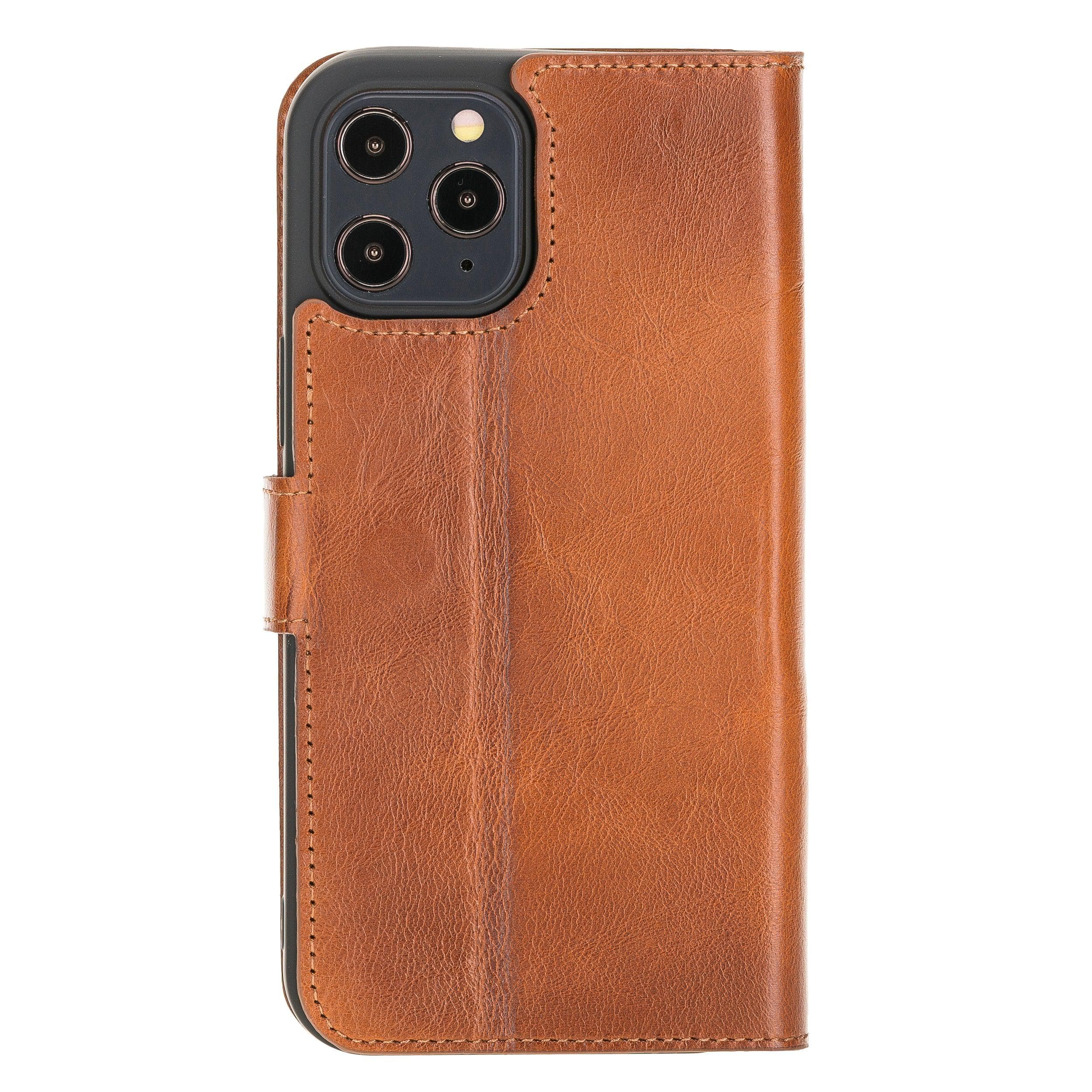 Apple iPhone 12 Series Genuine Leather Non Detachable Wallet Cases