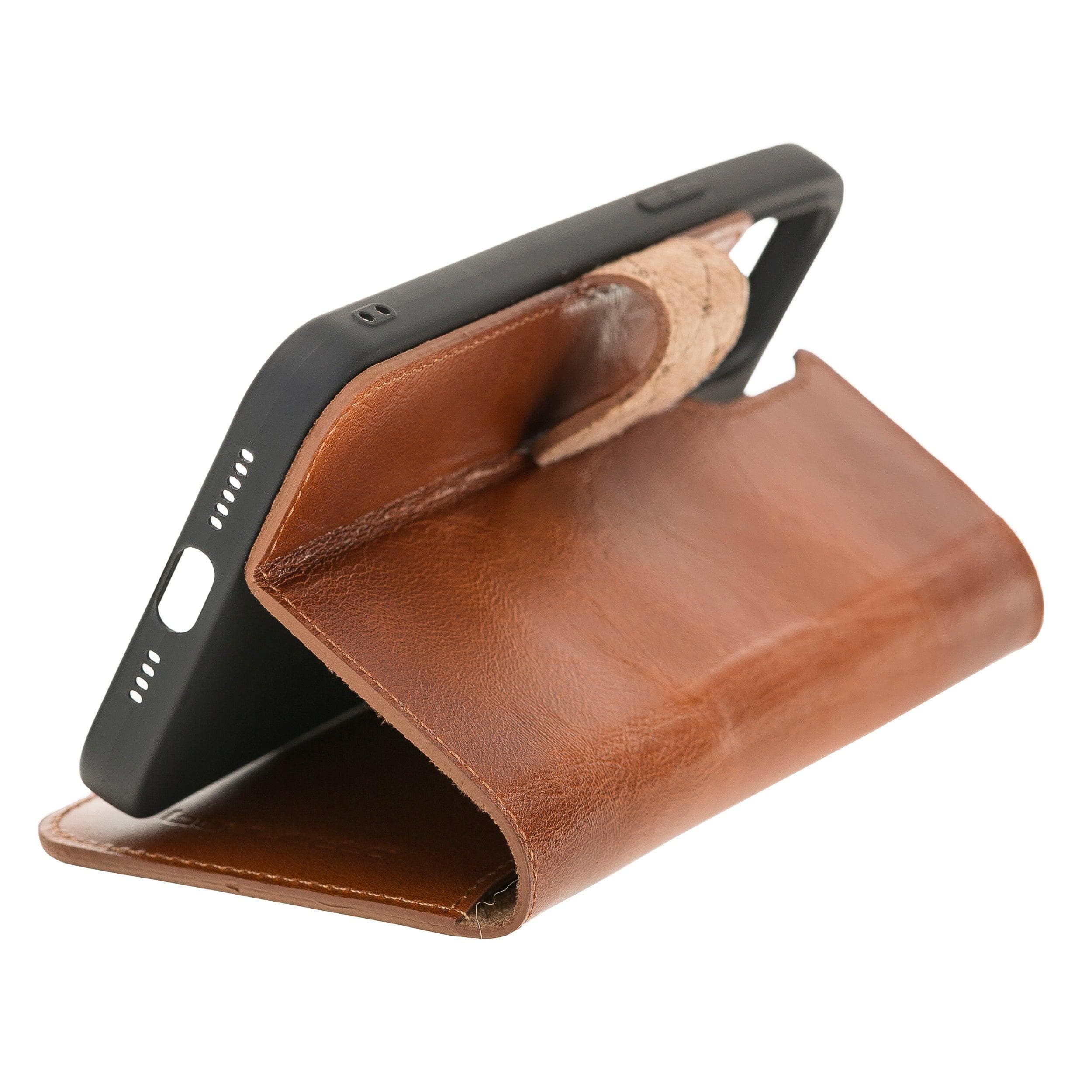 Apple iPhone 12 Series Genuine Leather Non Detachable Wallet Cases