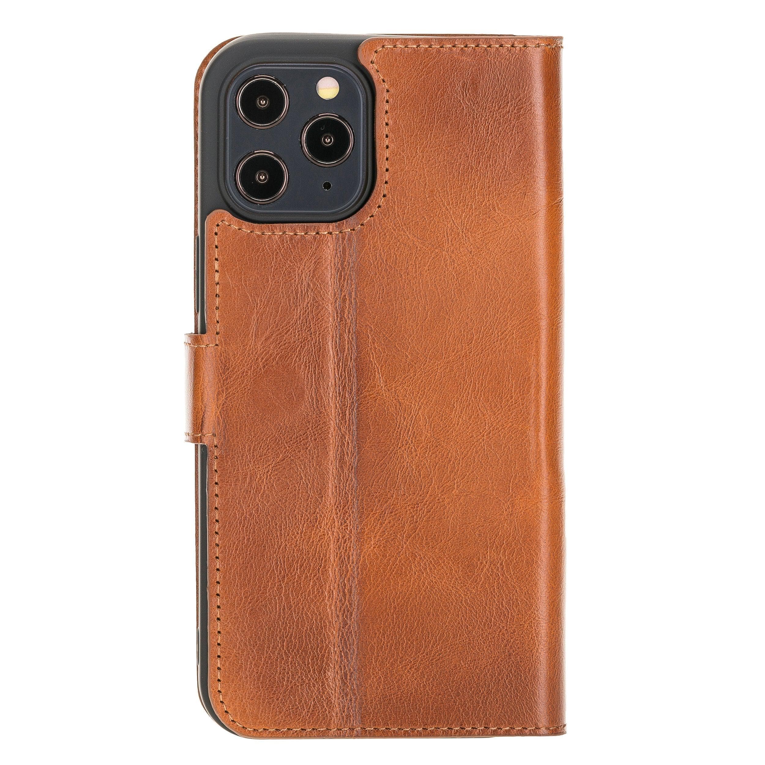 Apple iPhone 12 Series Genuine Leather Non Detachable Wallet Cases