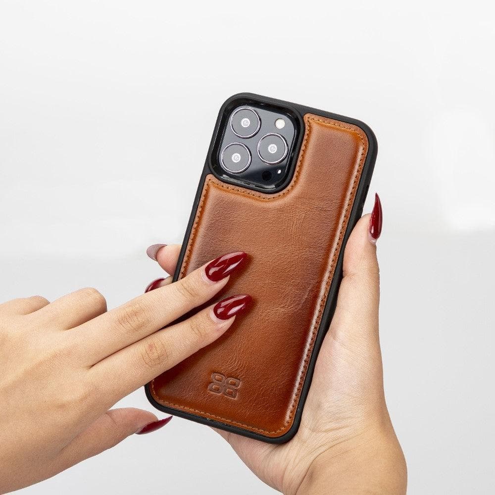 Coque arrière flexible en cuir véritable pour iPhone 13 Series