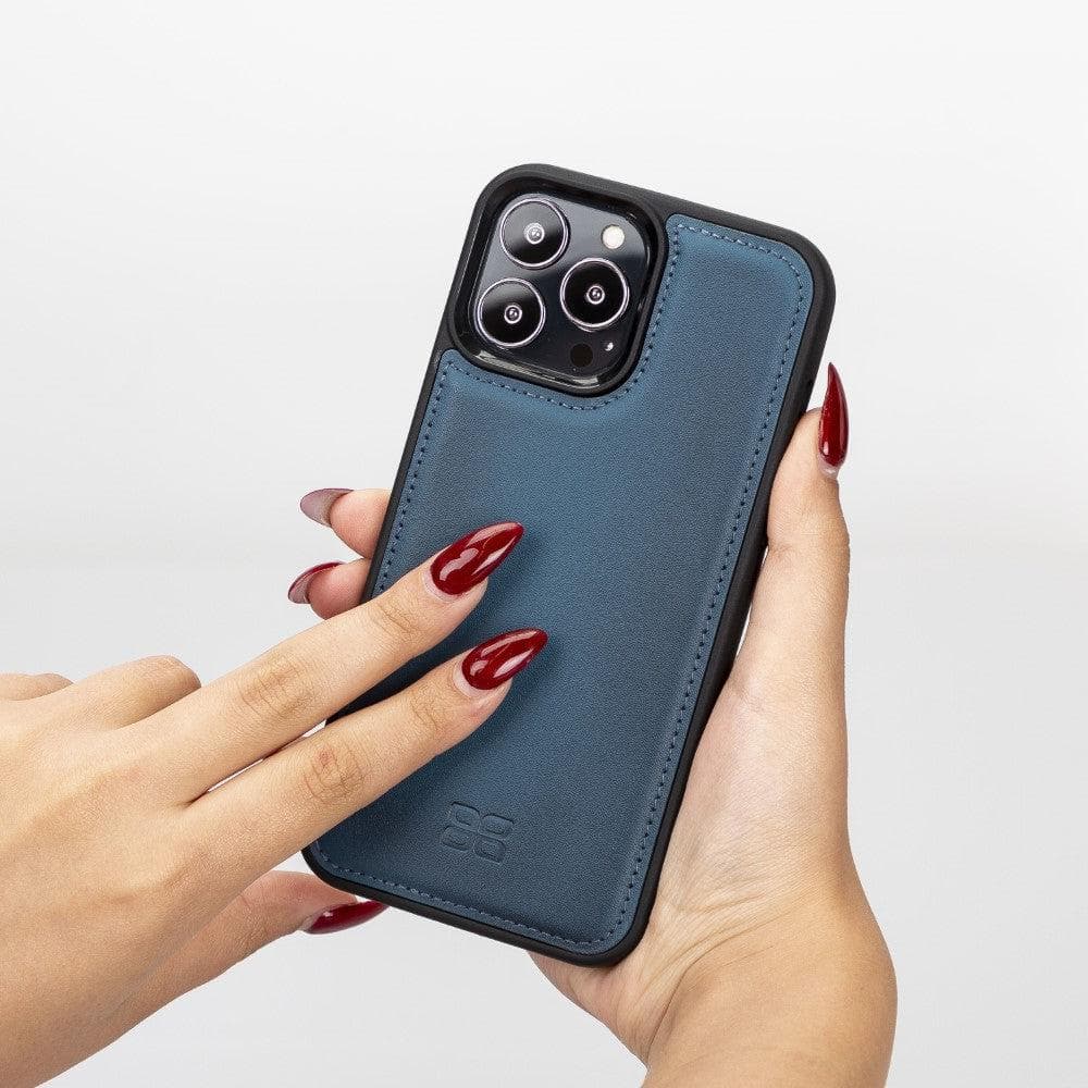 Coque arrière flexible en cuir véritable pour iPhone 13 Series