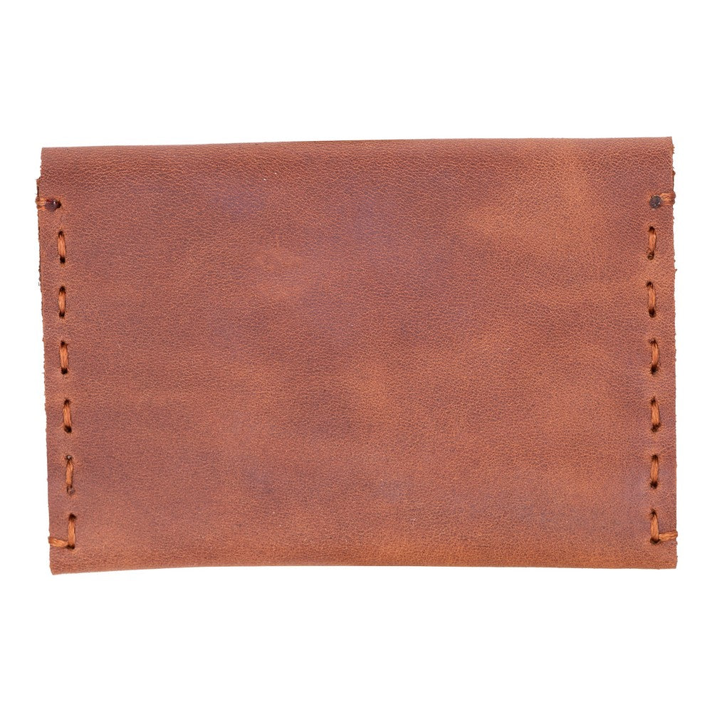 Compact leather card wallet handcrafted by artisans