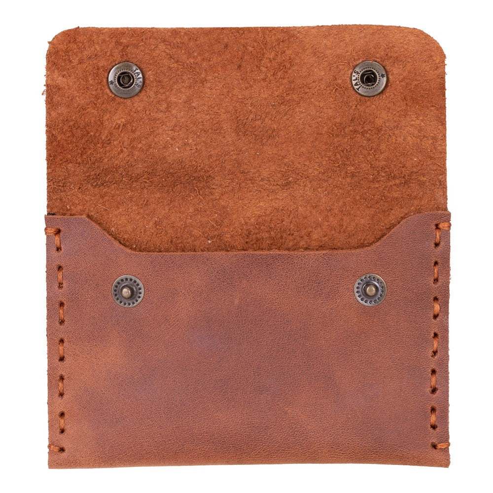Handmade leather card case for 4-5 cards