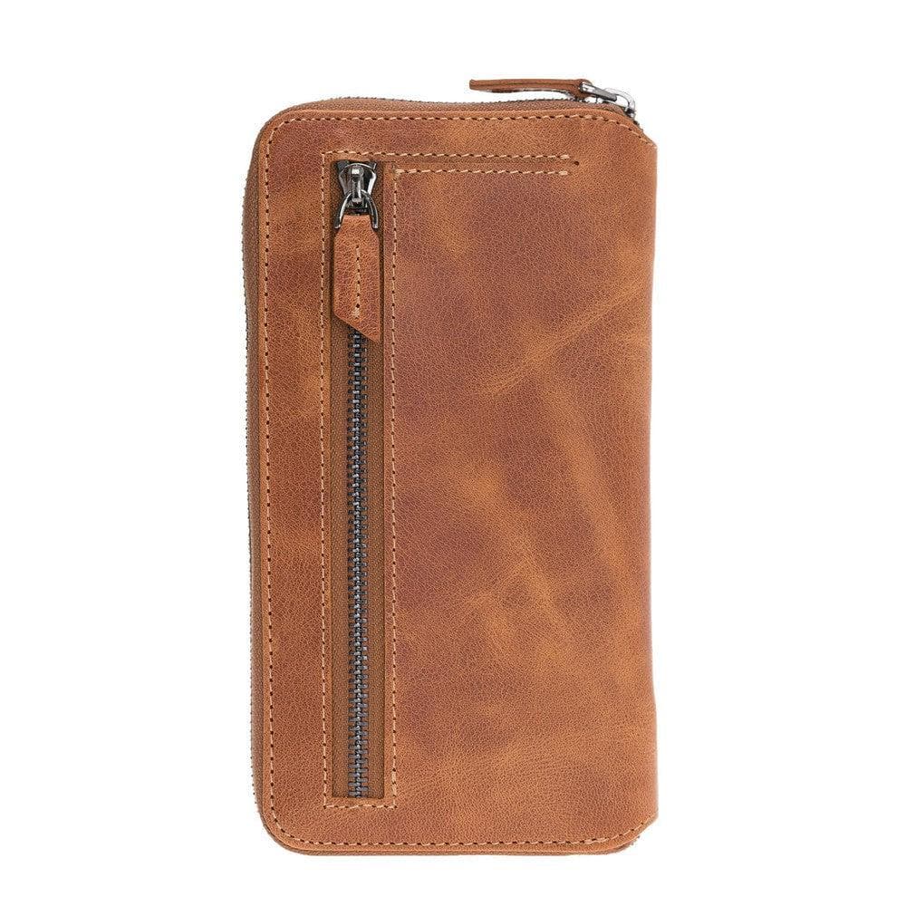 Apple iPhone X Series Genuine leather Pouch Zippered Detachable Wallet Case