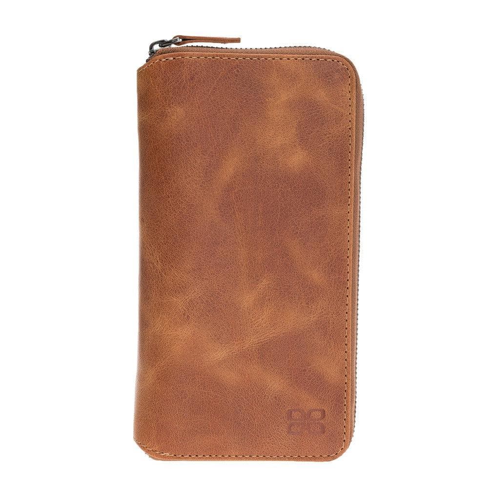 Apple iPhone X Series Genuine leather Pouch Zippered Detachable Wallet Case