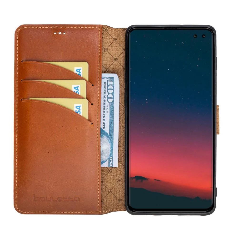 Samsung Galaxy S10 Series Genuine Leather Wallet Cover Folio Case