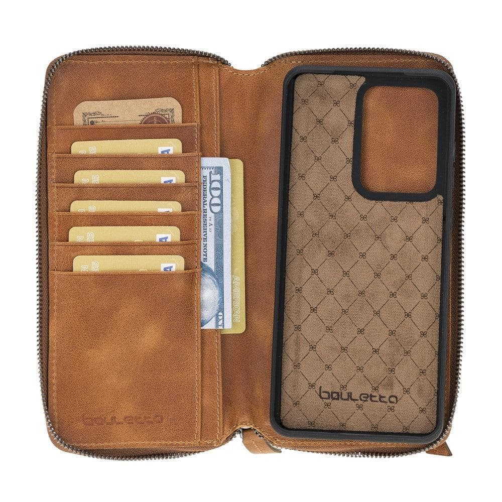 Samsung Galaxy S20 Series Genuine Leather Pouch Magnetic Wallet Case