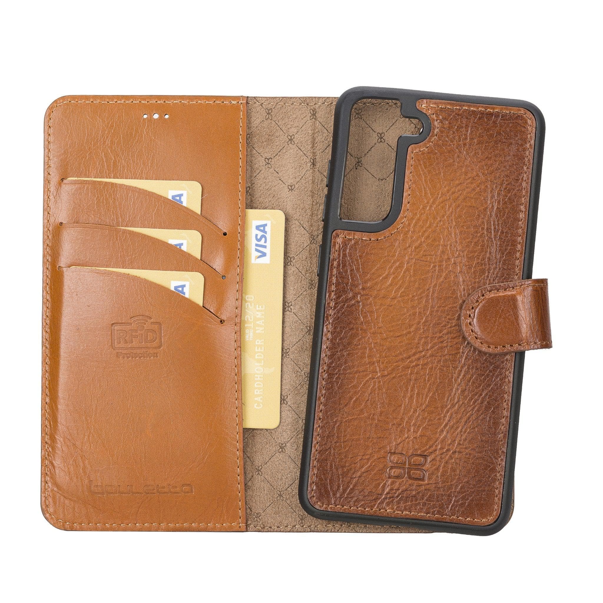 Samsung Galaxy S21 FE (Fan Edition) Genuine Leather Detachble Wallet Case