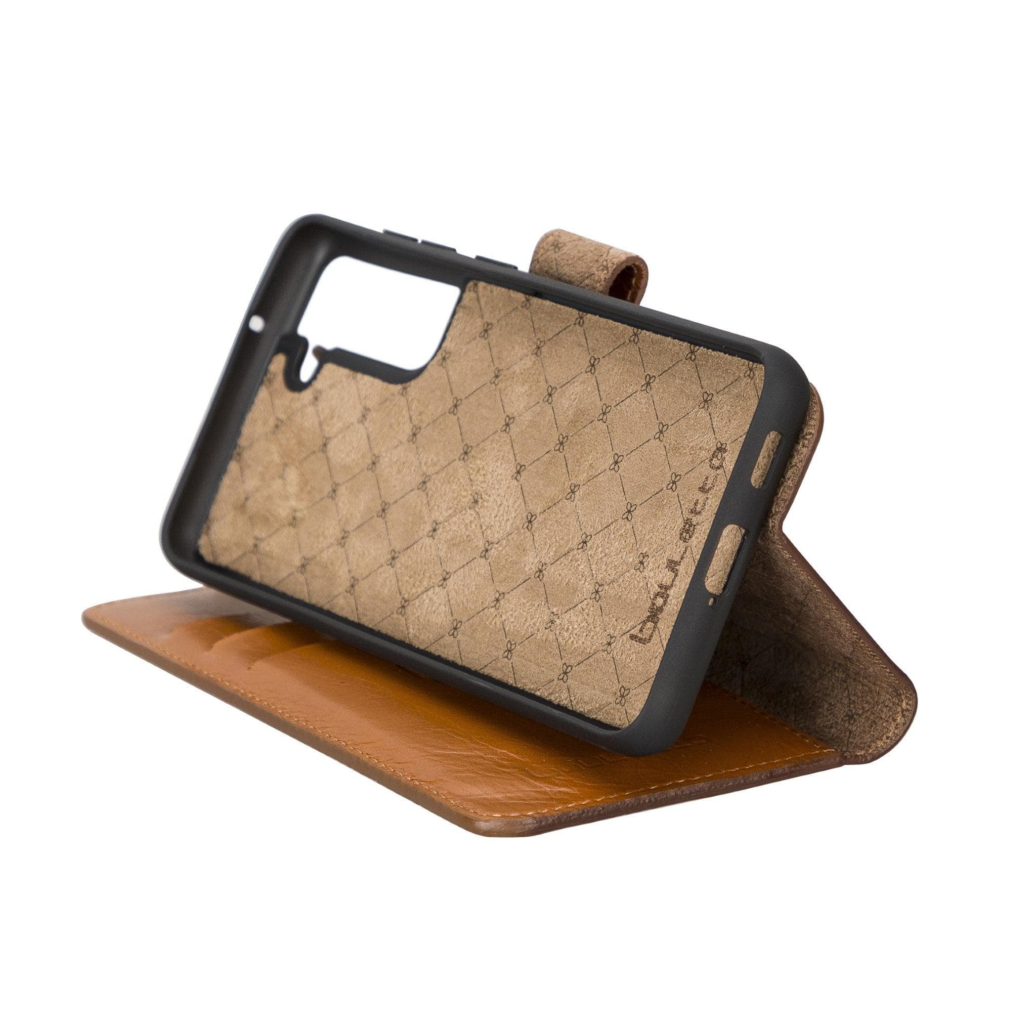 Samsung Galaxy S21 FE (Fan Edition) Genuine Leather Detachble Wallet Case