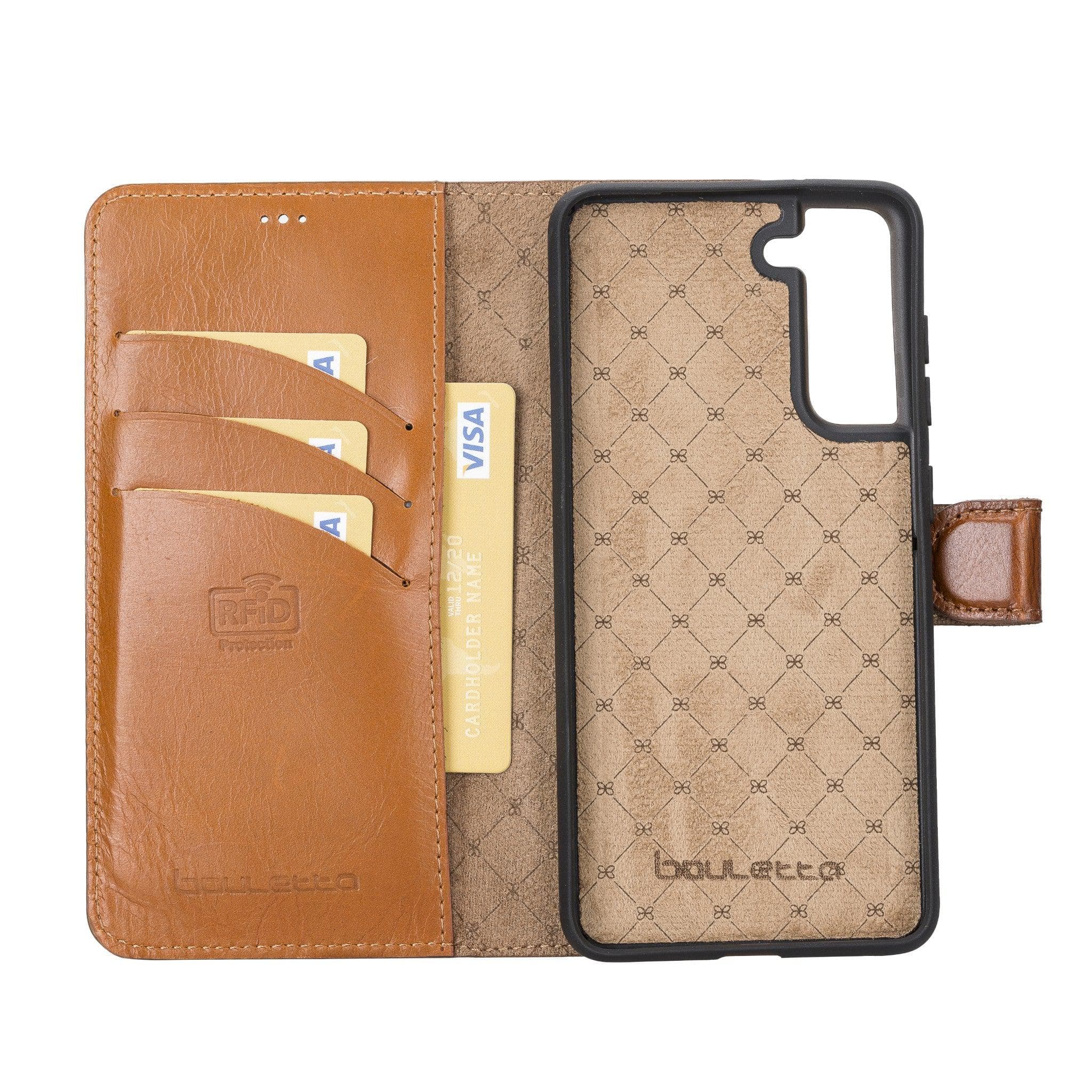 Samsung Galaxy S21 FE (Fan Edition) Genuine Leather Detachble Wallet Case