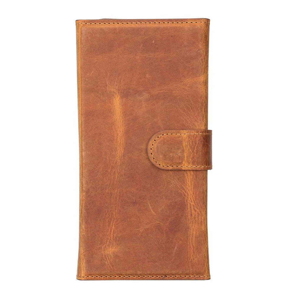 Brown leather wallet on a white background