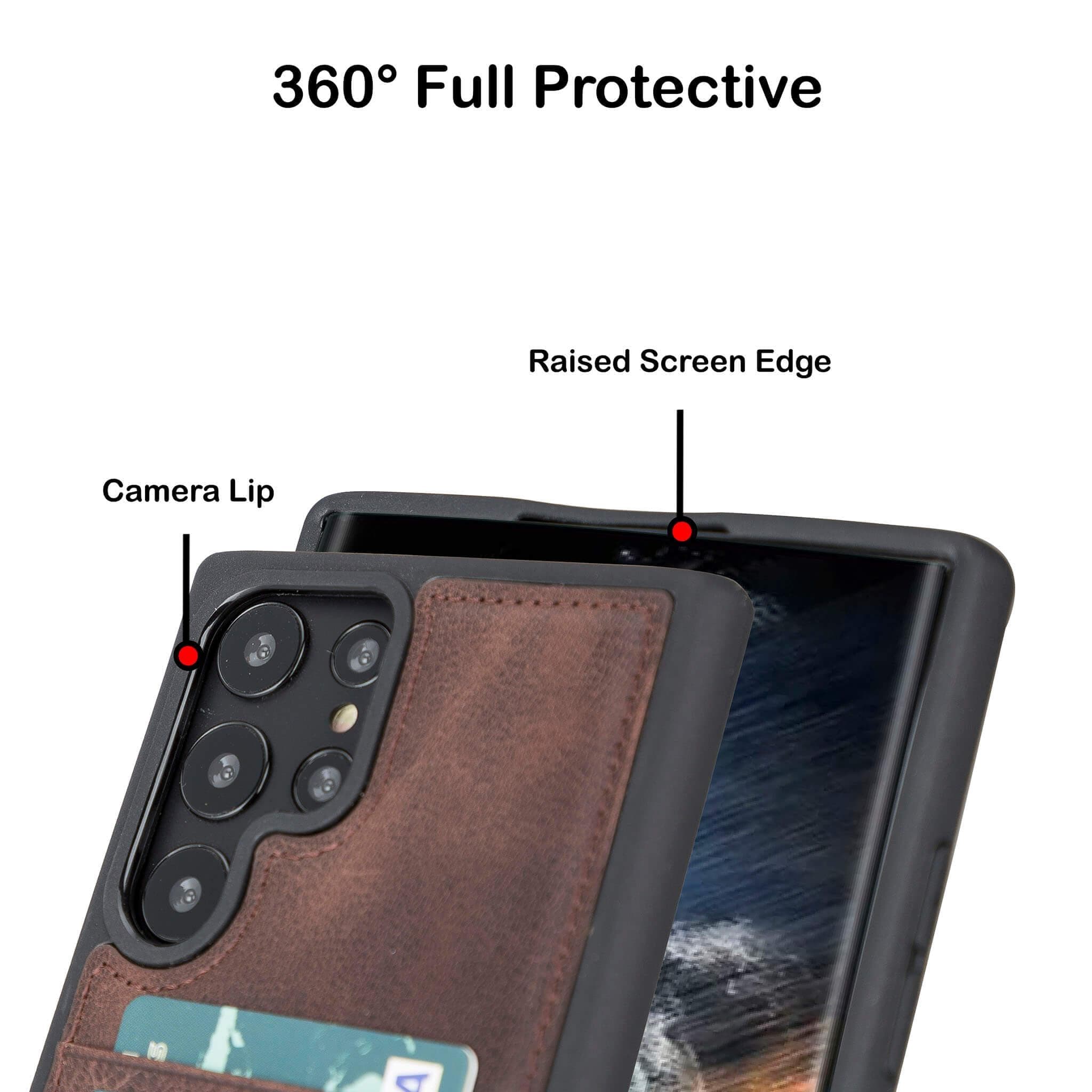 Coque arrière en cuir Felix Galaxy S24 Plus (6,7") avec porte-cartes