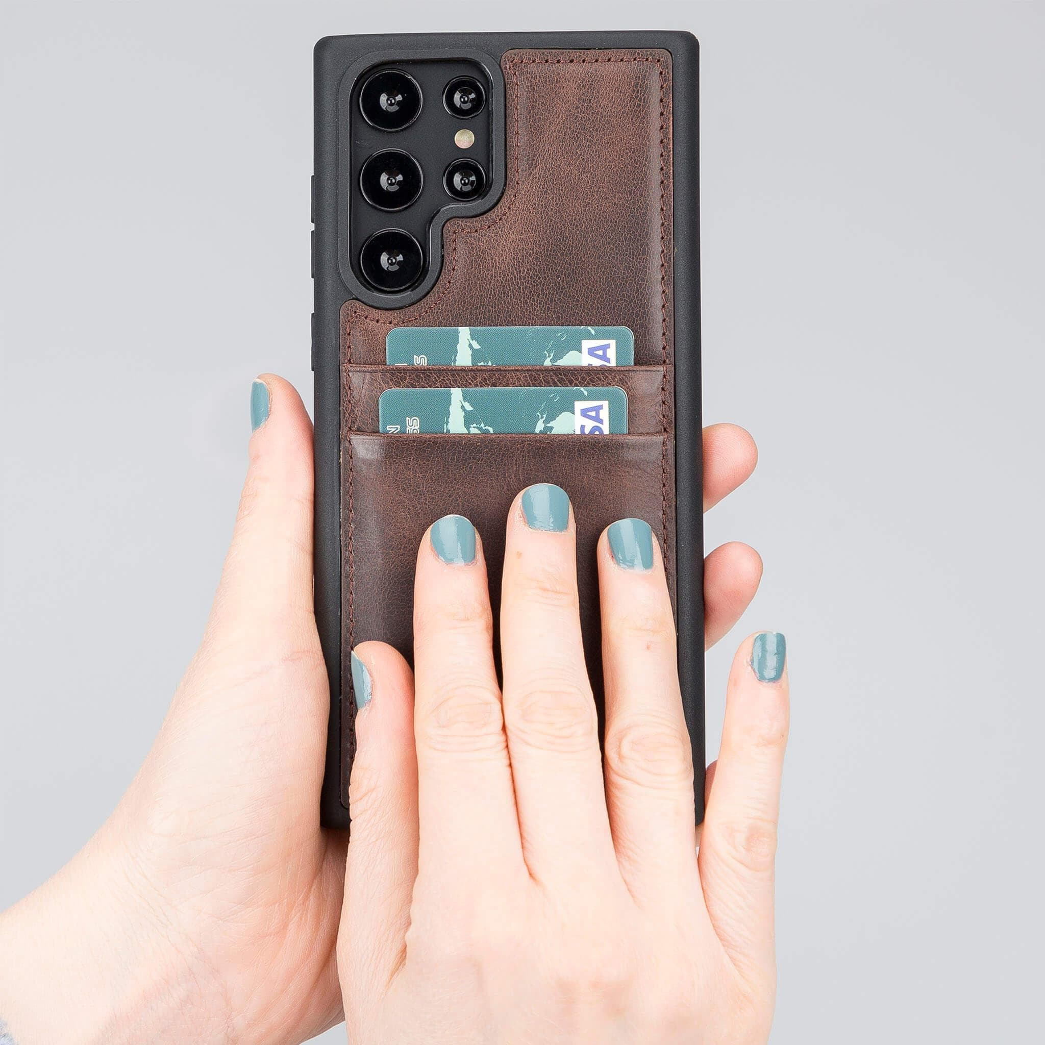 Coque arrière en cuir Felix Galaxy S24 Plus (6,7") avec porte-cartes