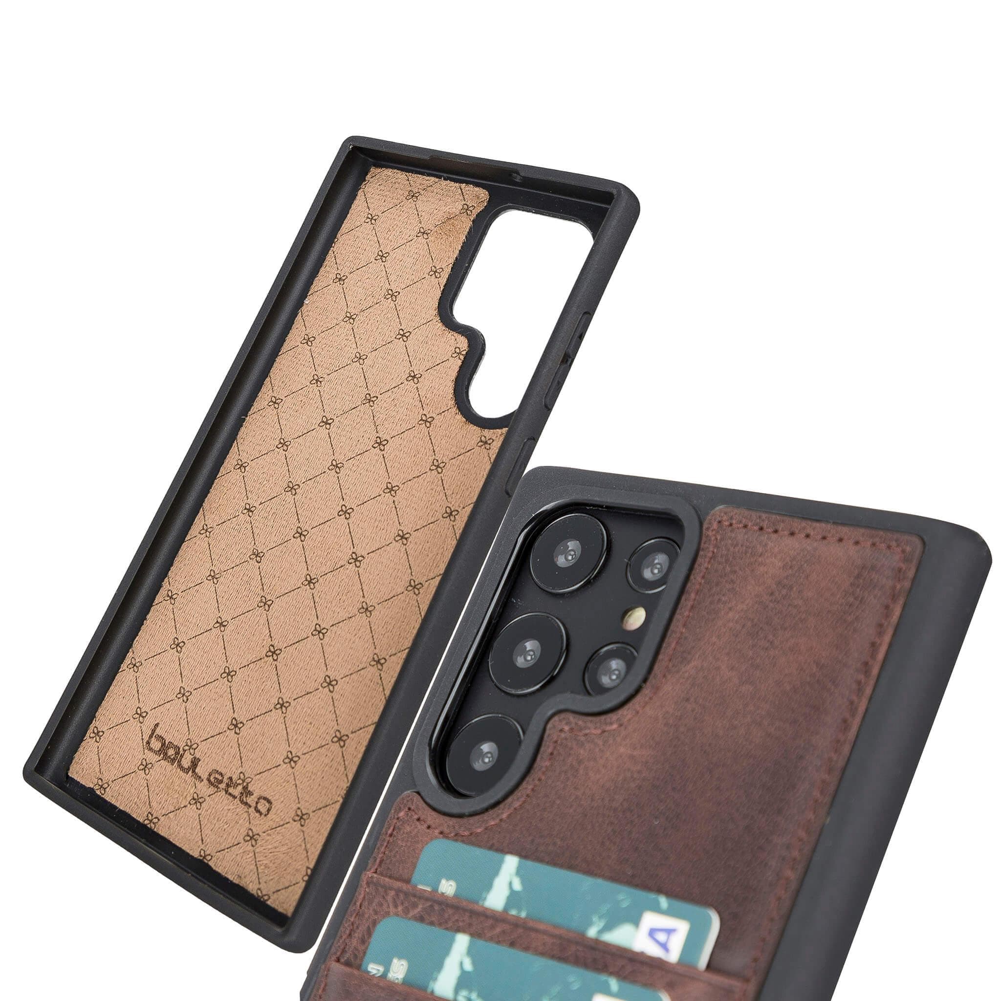 Coque arrière en cuir Felix Galaxy S24 Plus (6,7") avec porte-cartes