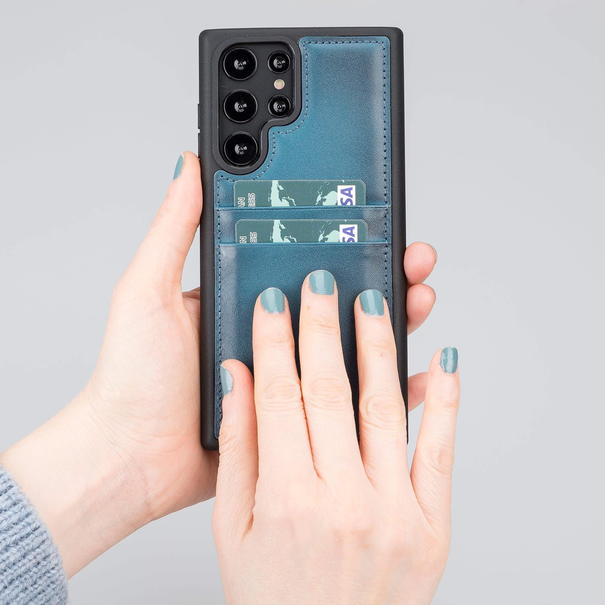 Coque arrière en cuir Felix Galaxy S24 Plus (6,7") avec porte-cartes