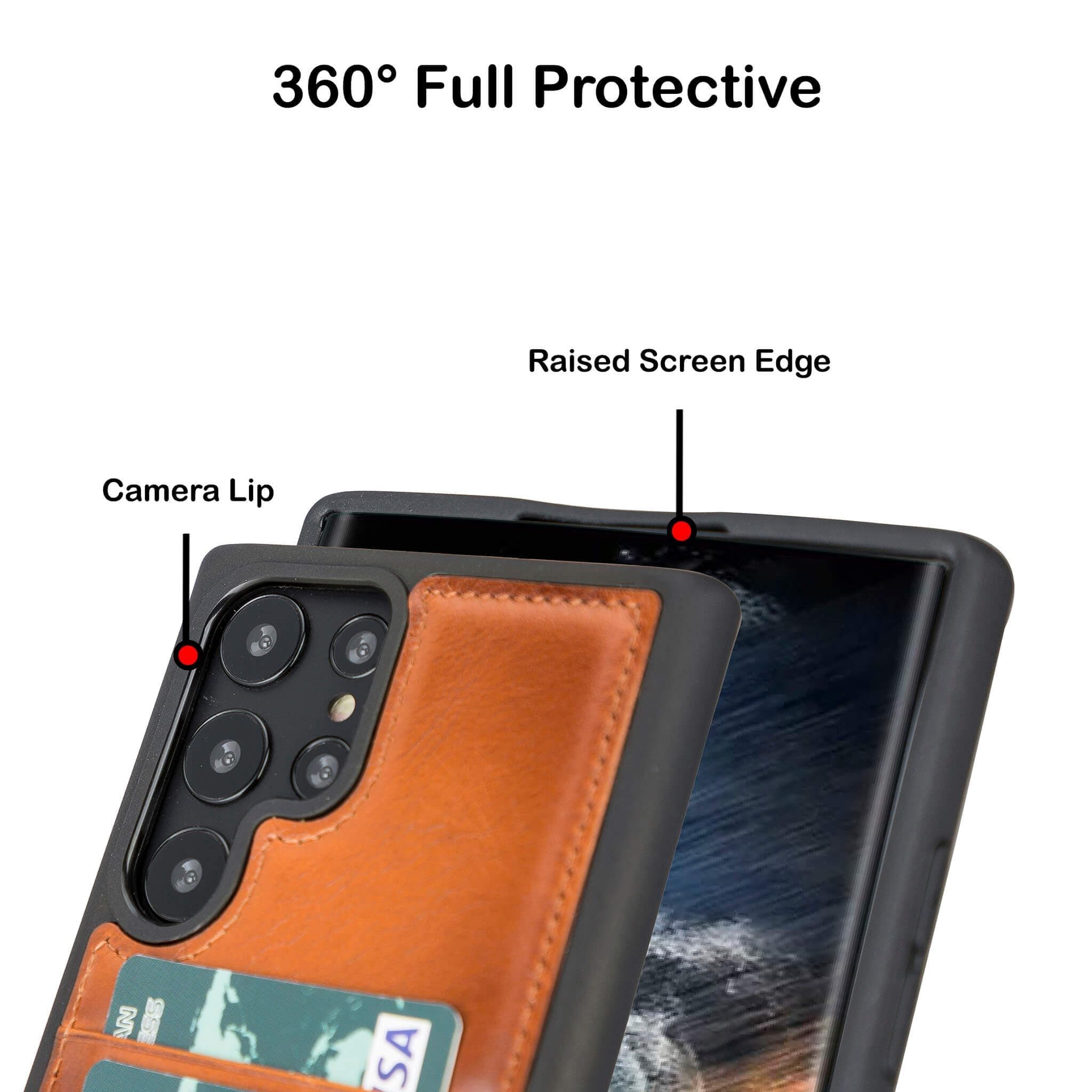 Galaxy S24 Plus (6.7") Genuine Leather Back Cover with Card Holder