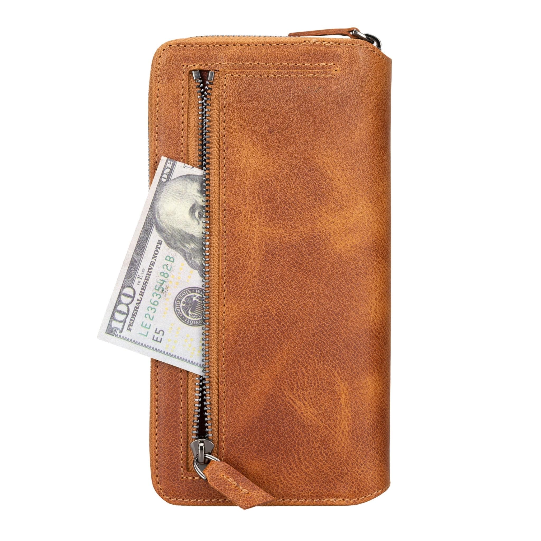 Samsung Galaxy S24 Ultra (6.9") Zippered Leather Wallet Cases