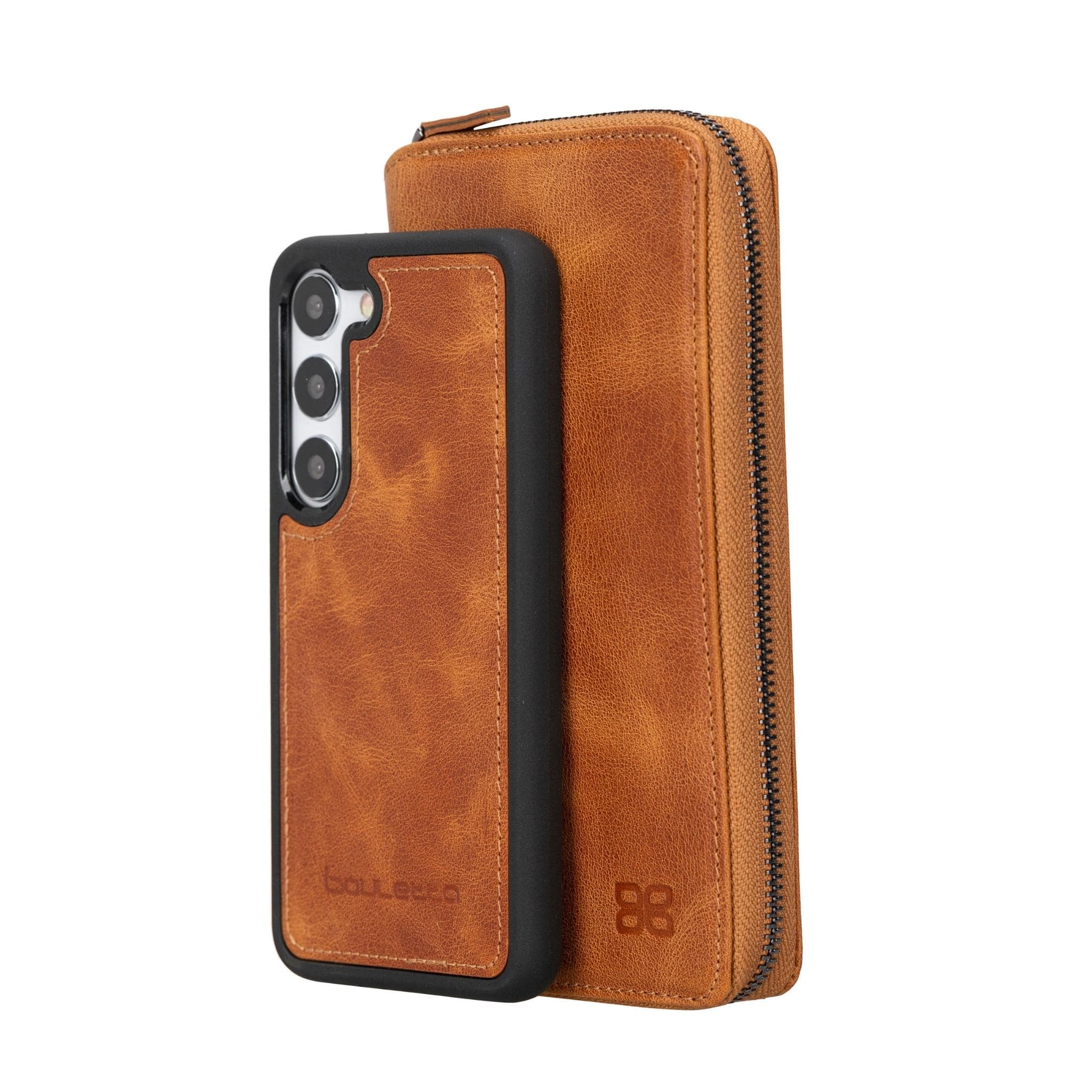 Samsung Galaxy S24 Ultra (6.9") Zippered Leather Wallet Cases