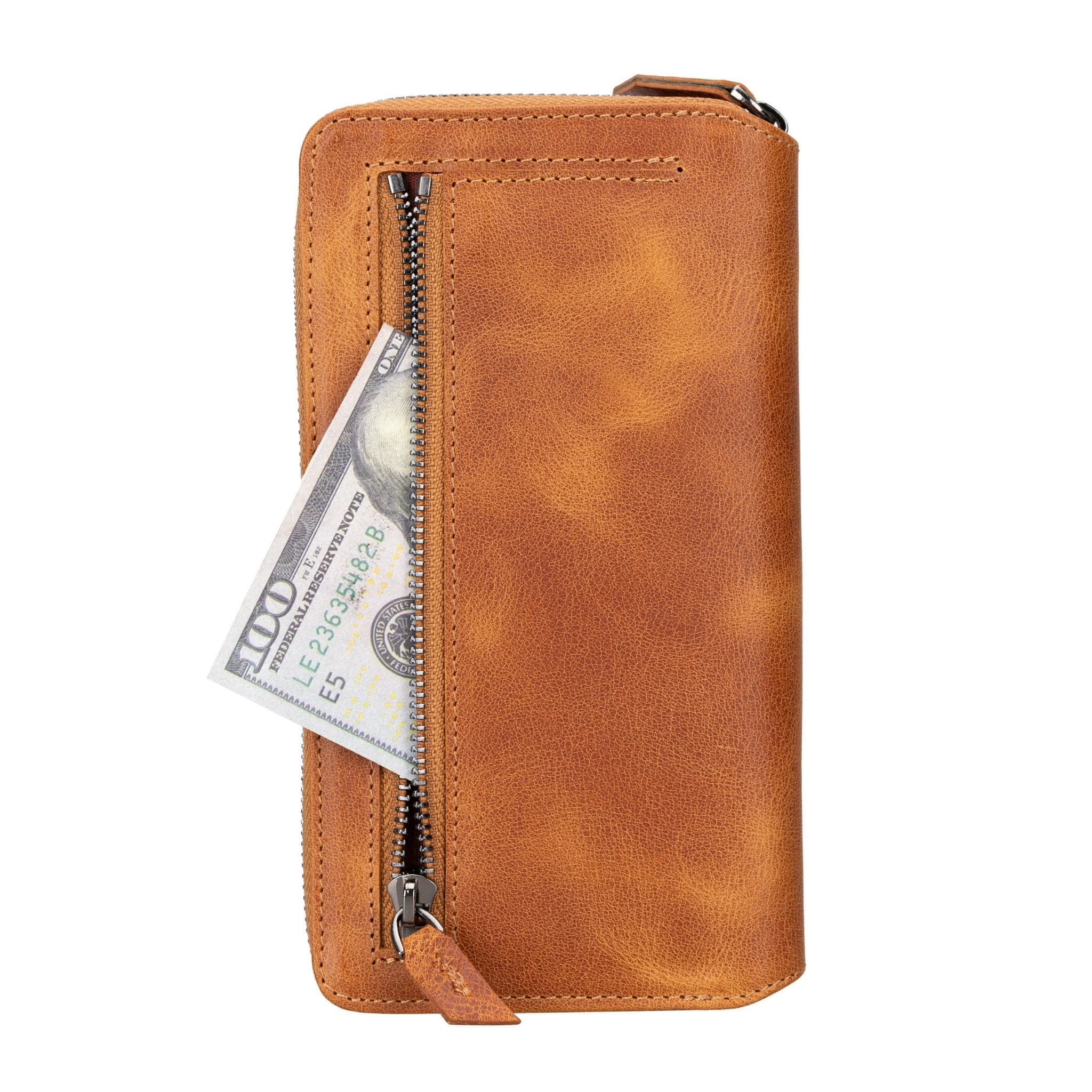 Samsung Galaxy S24 Ultra (6.9") Zippered Leather Wallet Cases