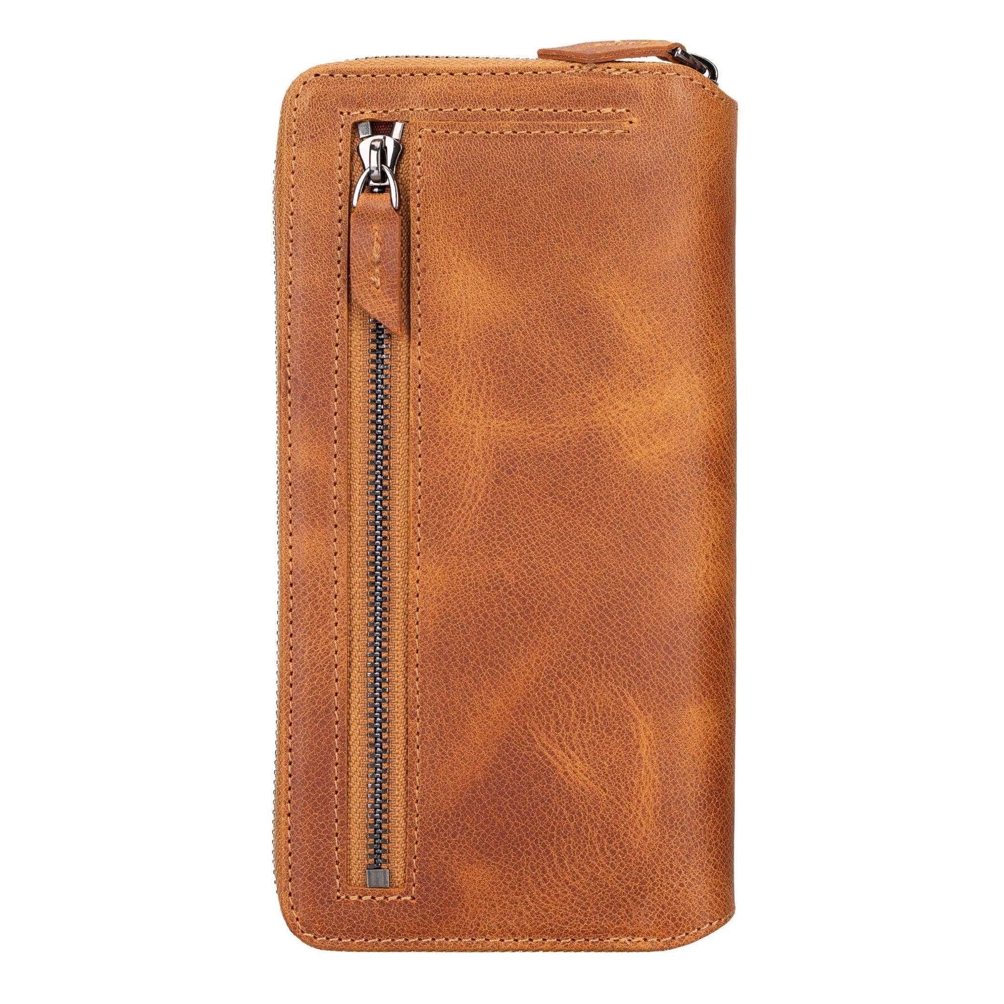 Samsung Galaxy S24 Ultra (6.9") Zippered Leather Wallet Cases