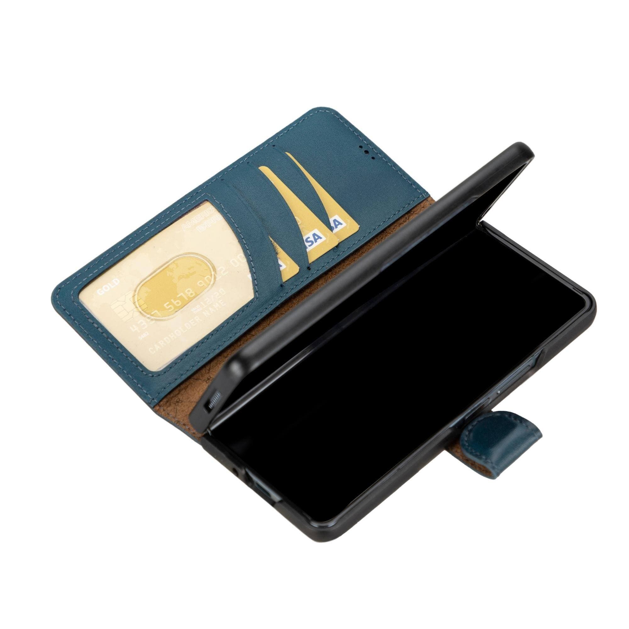 Étui portefeuille en cuir véritable pour Samsung Galaxy Z Fold 4