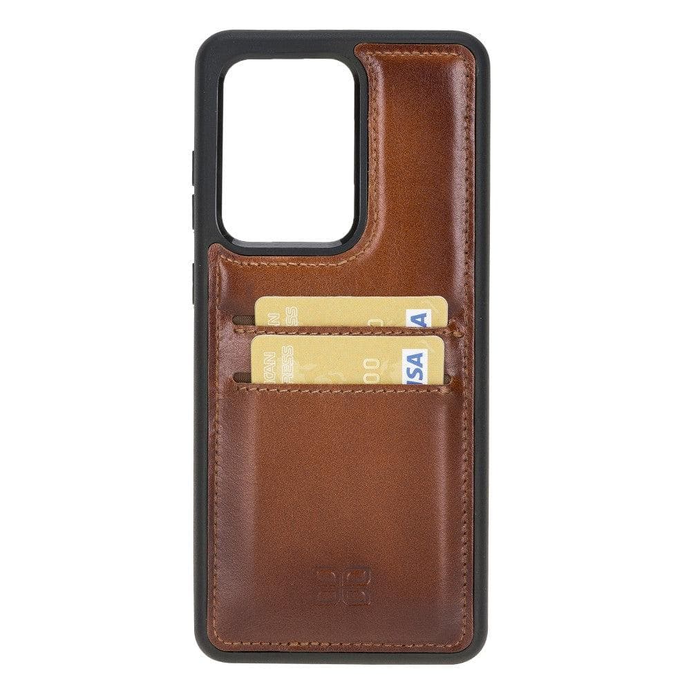 Samsung Galaxy S20 Series Genuine Leather flexiable Back Cover With Card Holder Case