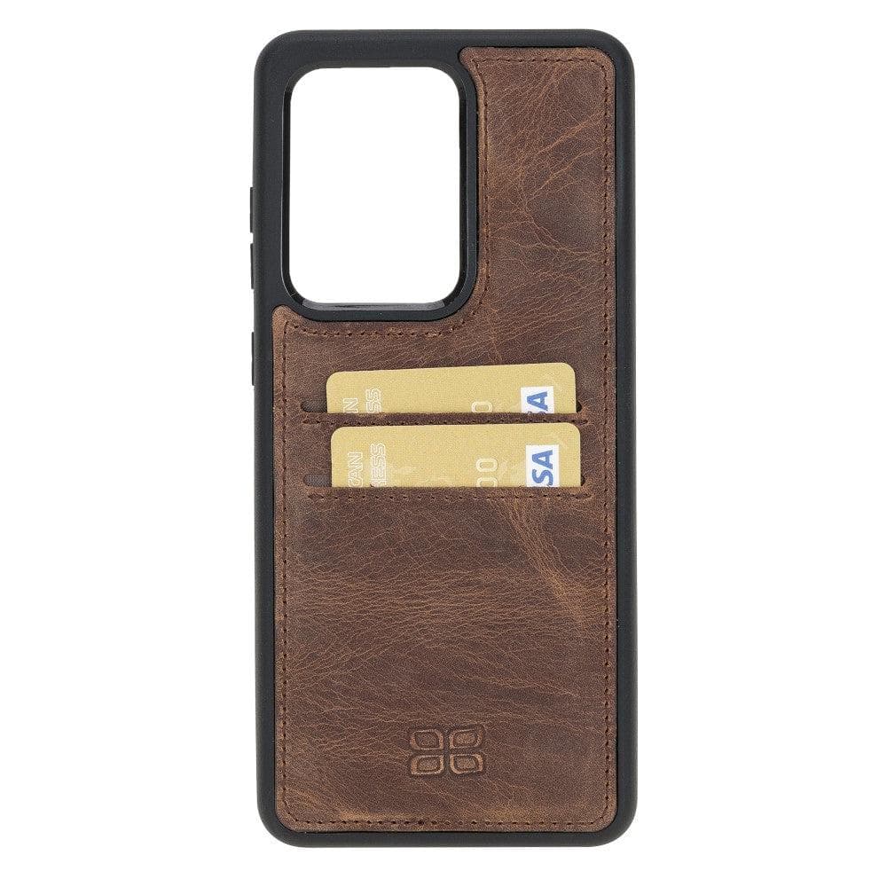 Samsung Galaxy S20 Series Genuine Leather flexiable Back Cover With Card Holder Case