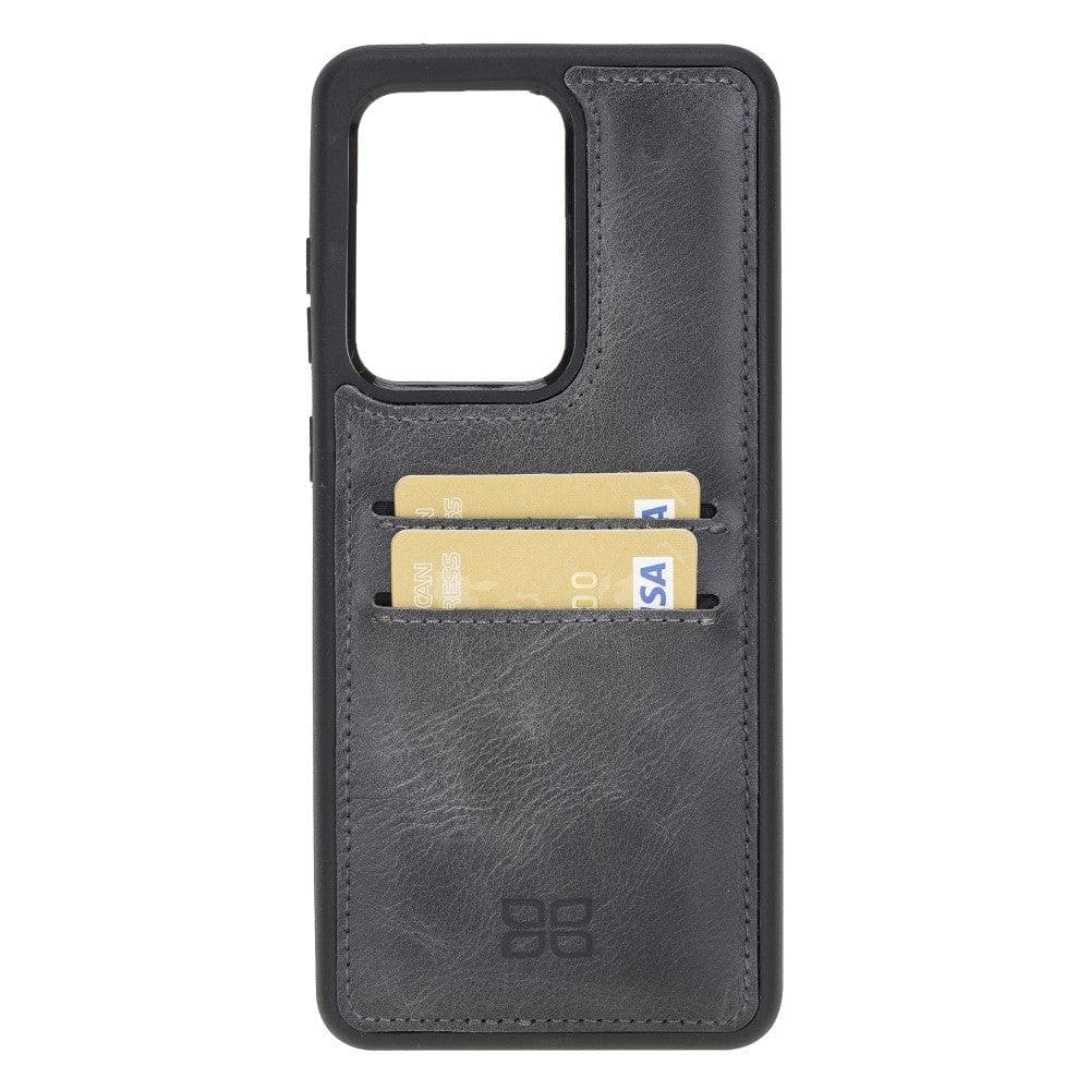 Samsung Galaxy S20 Series Genuine Leather flexiable Back Cover With Card Holder Case