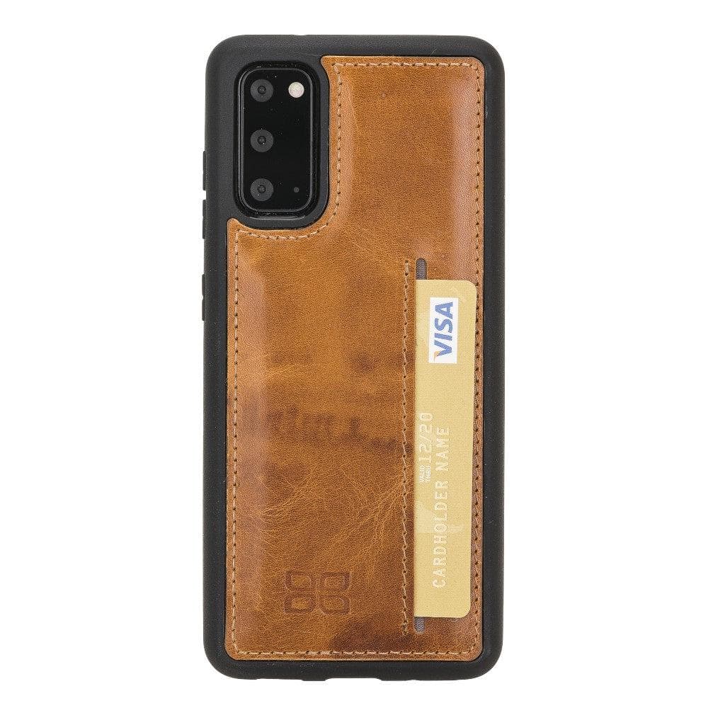 Samsung Galaxy S20 Series Genuine Leather flexiable Back Cover With Card Holder Case
