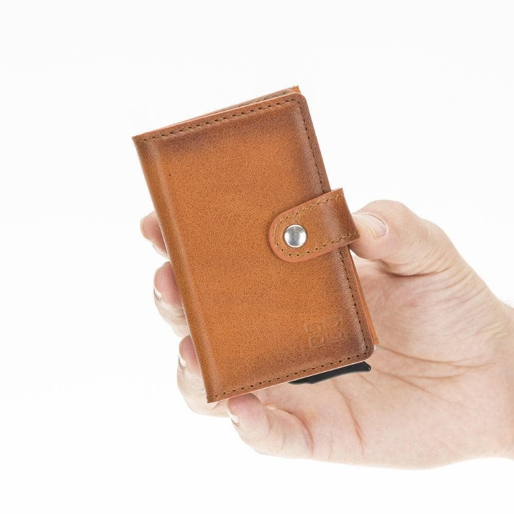 Terry Leather Coin Mechanical Card Holder