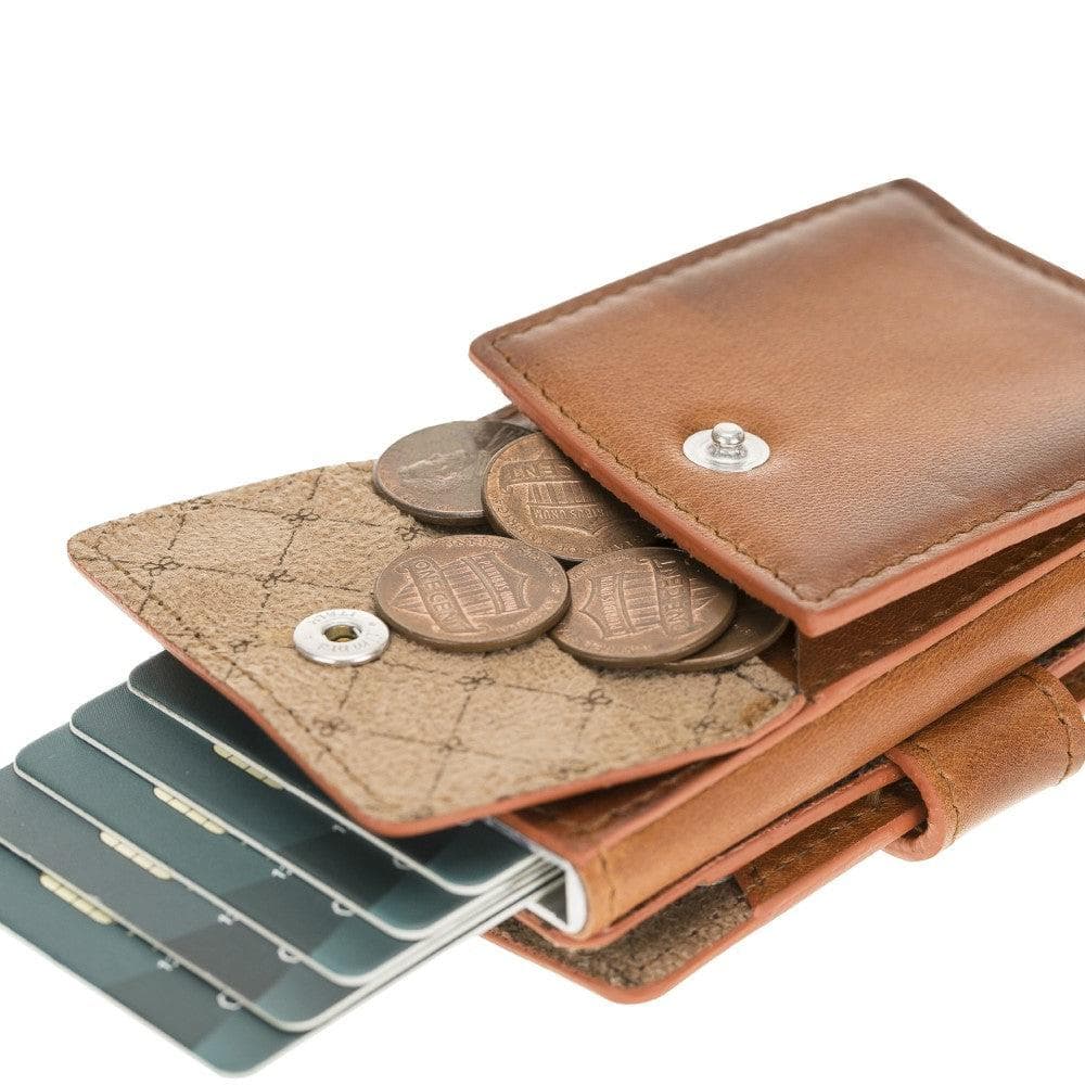 Terry Leather Coin Mechanical Card Holder