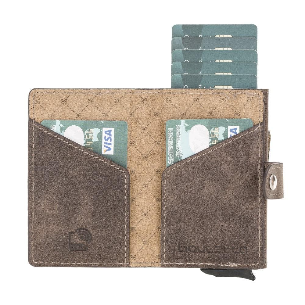 Terry Leather Coin Mechanical Card Holder