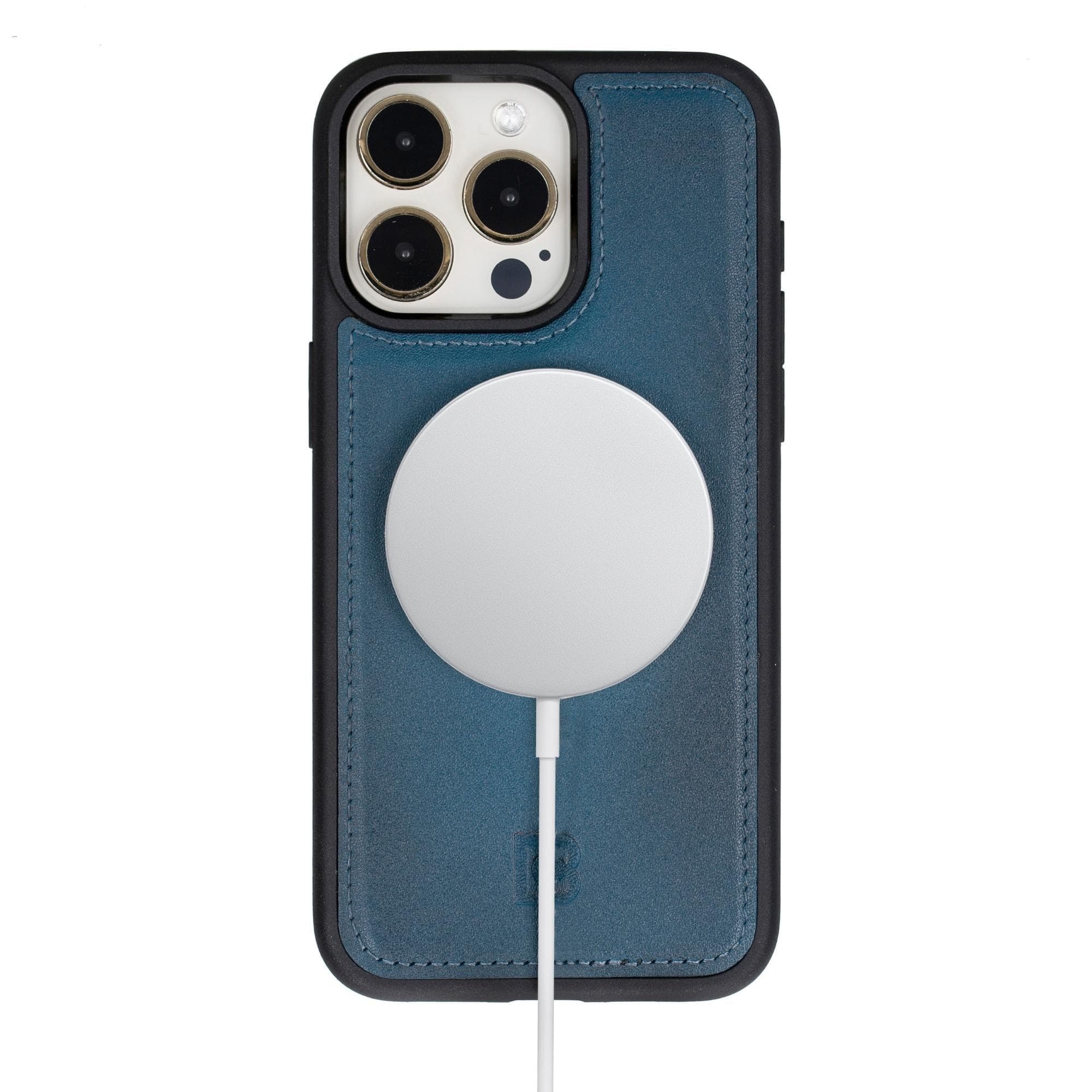 Étui portefeuille amovible en cuir véritable pour iPhone 15 Pro (6,1")