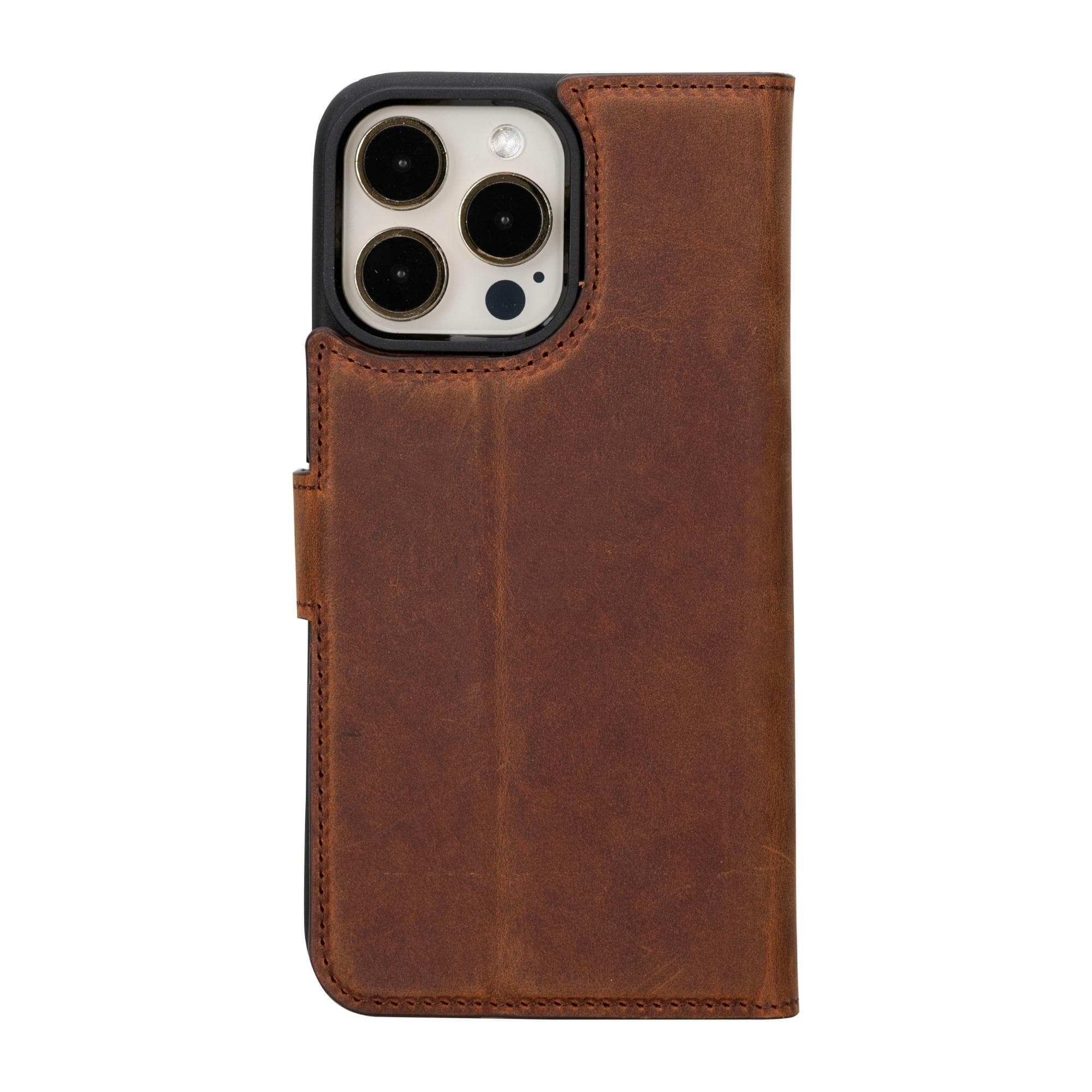 Étui portefeuille amovible en cuir véritable pour iPhone 15 Pro Max (6,7")