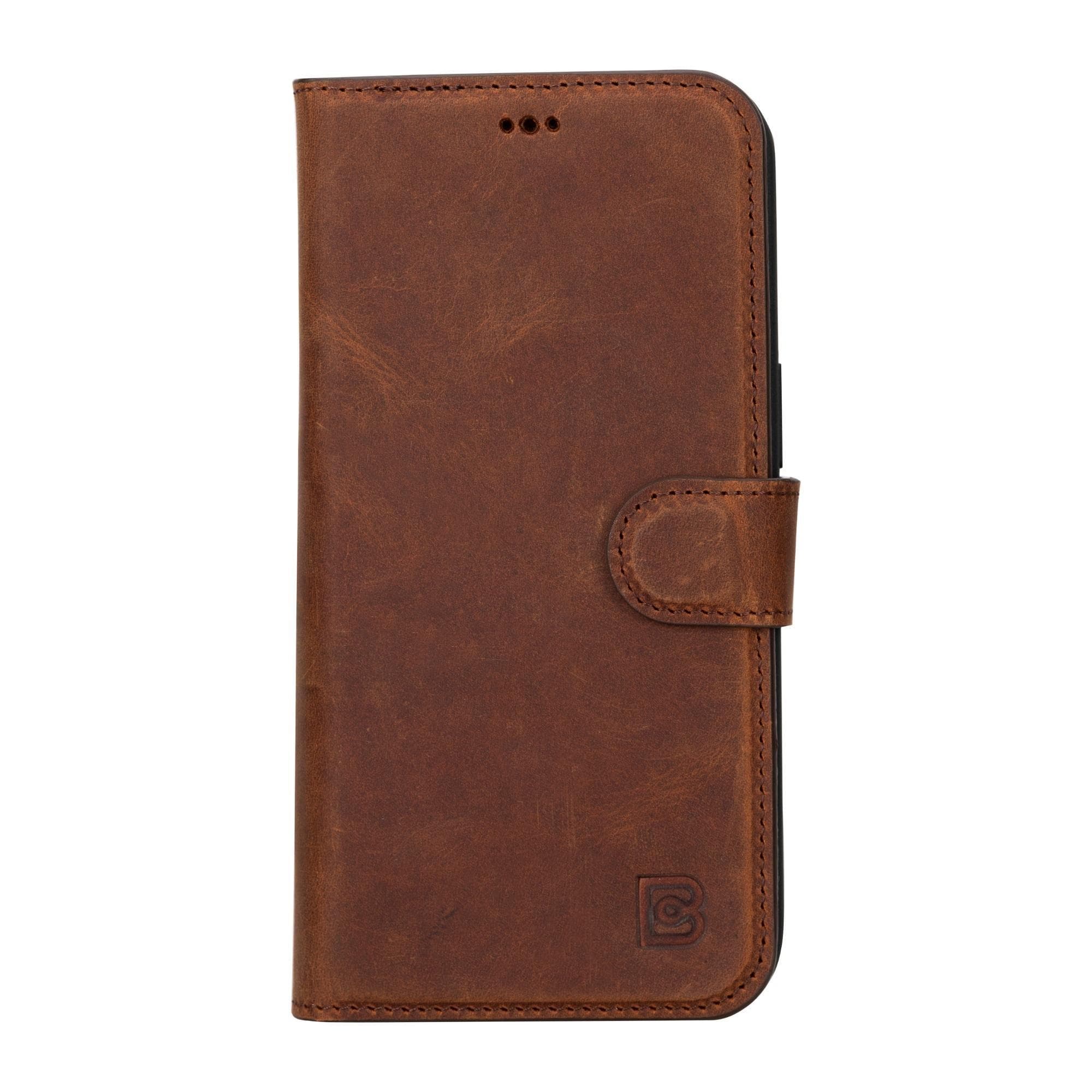 Étui portefeuille amovible en cuir véritable pour iPhone 15 Pro Max (6,7")