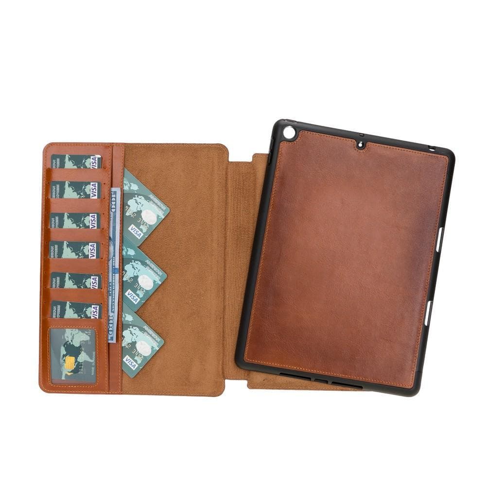 Eto iPad 10.2" genuine leather wallet case with detachable cover