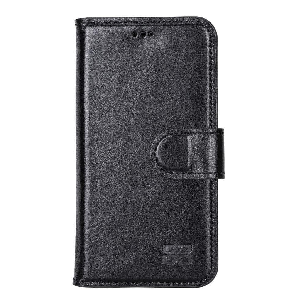 Étui portefeuille non détachable en cuir véritable pour iPhone 13