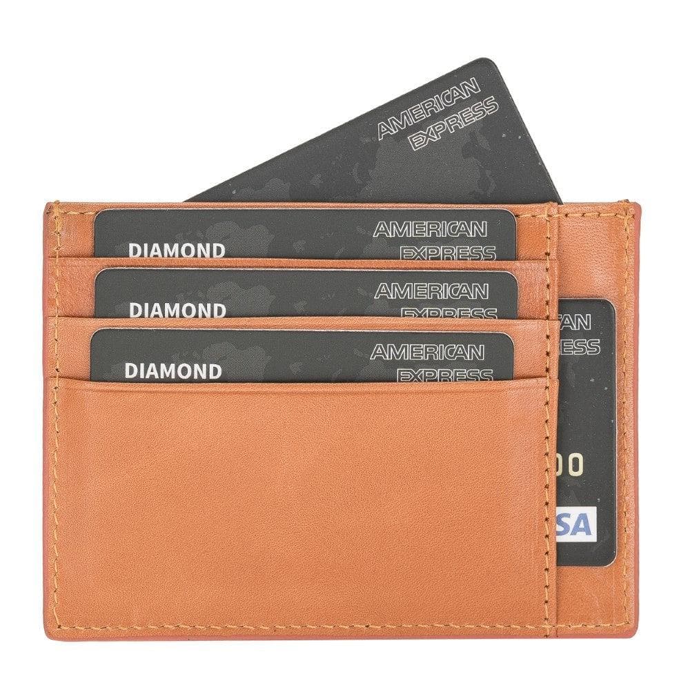 Porte-cartes minimaliste en cuir véritable pour homme et femme