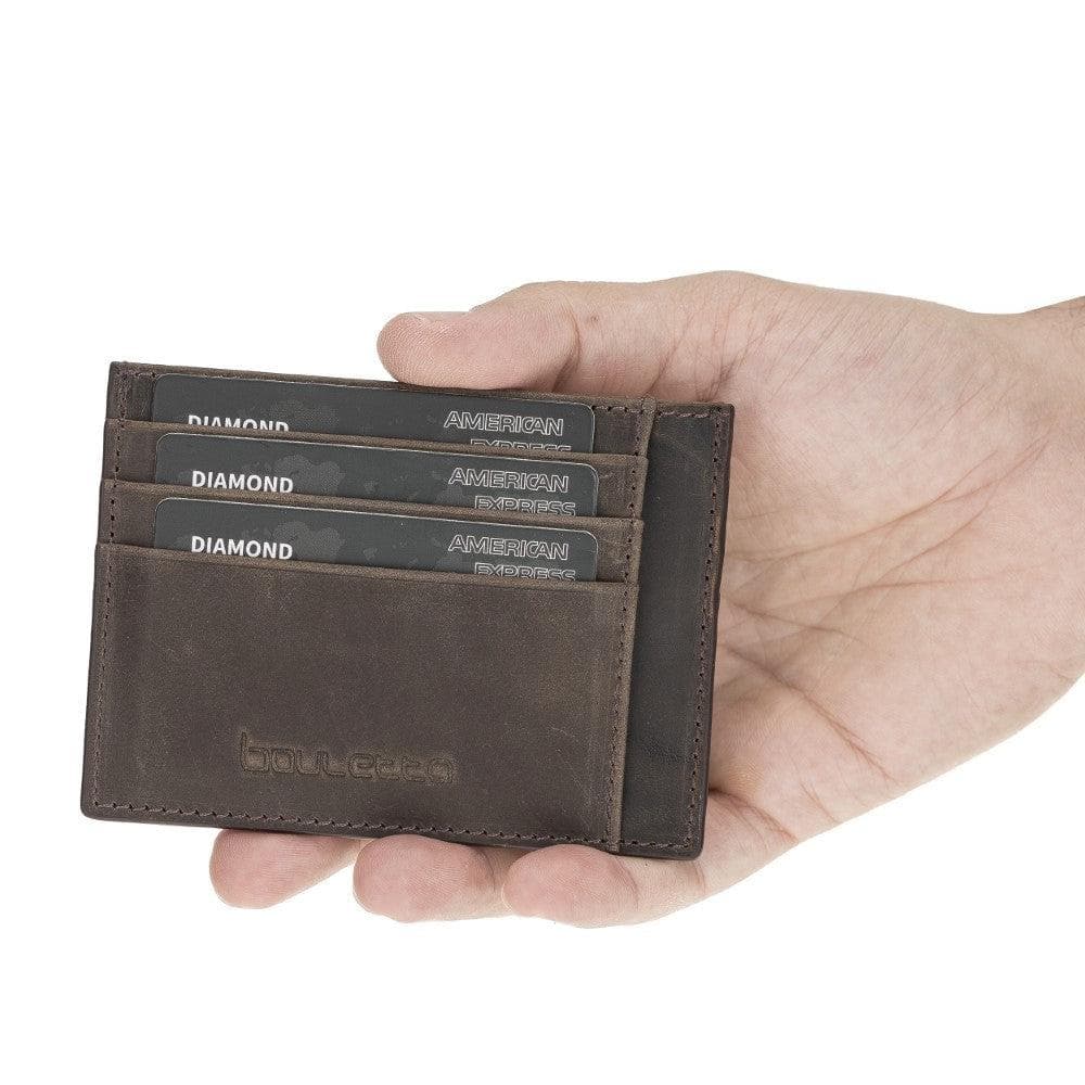 Porte-cartes minimaliste en cuir véritable pour homme et femme