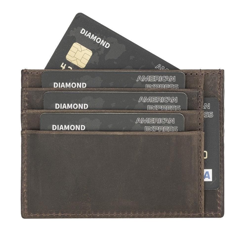 Porte-cartes minimaliste en cuir véritable pour homme et femme