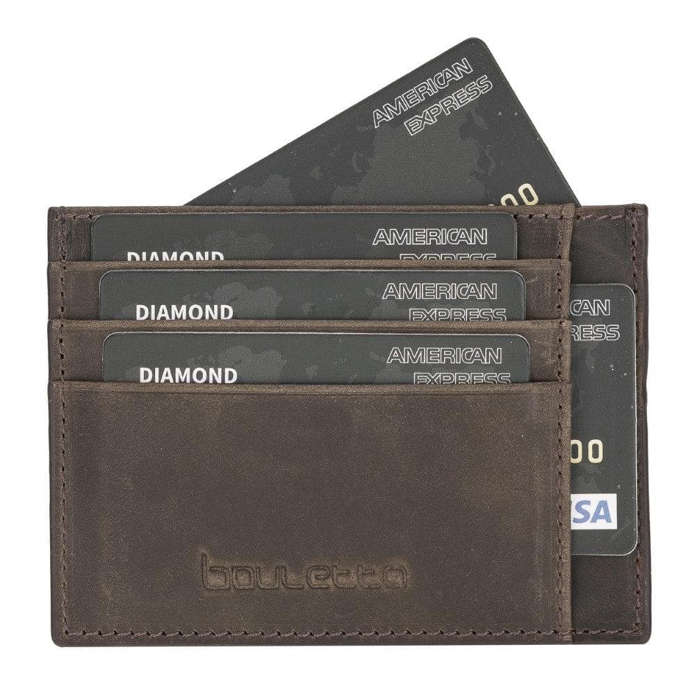 Porte-cartes minimaliste en cuir véritable pour homme et femme