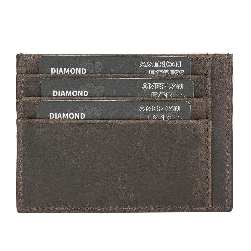 Porte-cartes minimaliste en cuir véritable pour homme et femme
