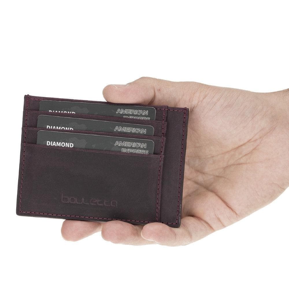 Porte-cartes minimaliste en cuir véritable pour homme et femme
