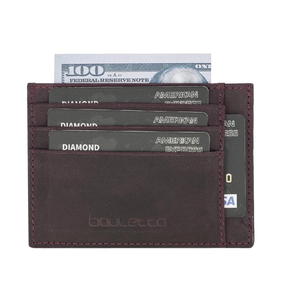 Porte-cartes minimaliste en cuir véritable pour homme et femme
