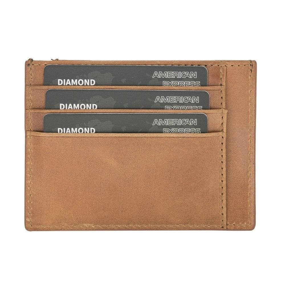Porte-cartes minimaliste en cuir véritable pour homme et femme