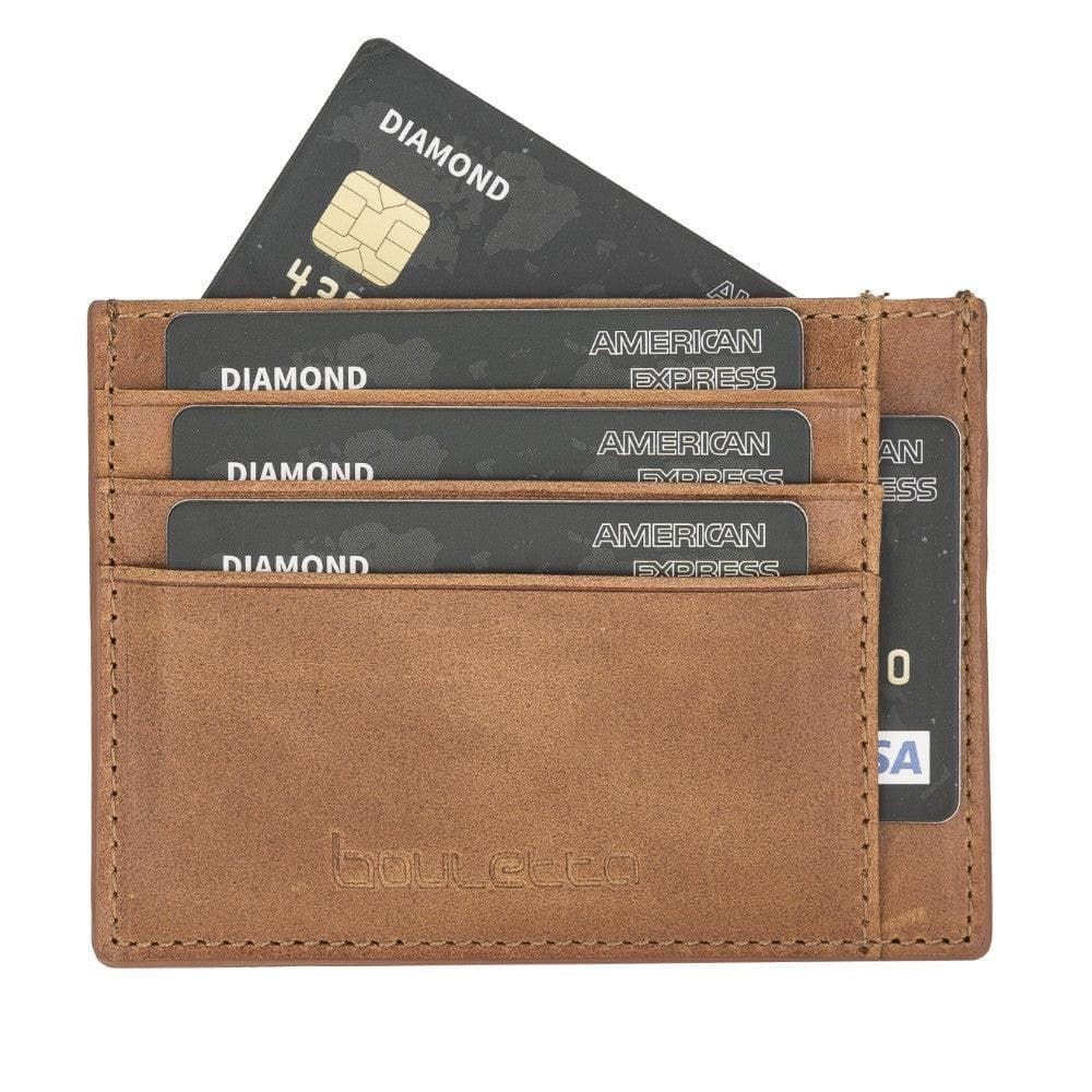 Porte-cartes minimaliste en cuir véritable pour homme et femme