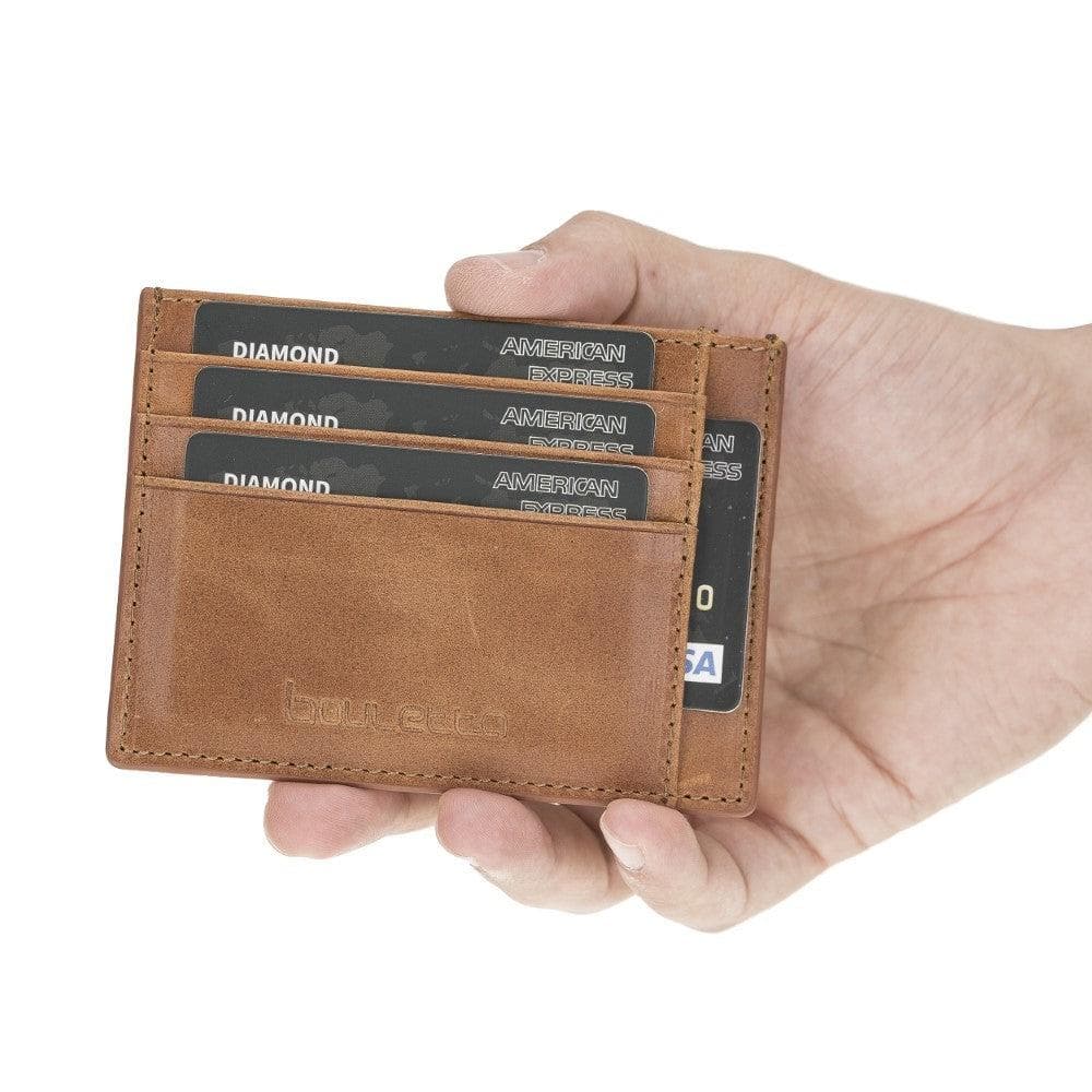 Porte-cartes minimaliste en cuir véritable pour homme et femme