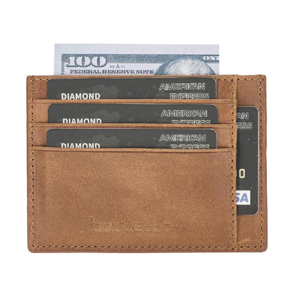 Porte-cartes minimaliste en cuir véritable pour homme et femme